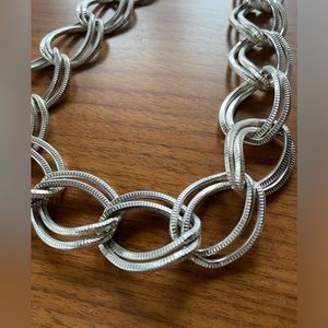 Silver Chain Link Necklace and Earrings
